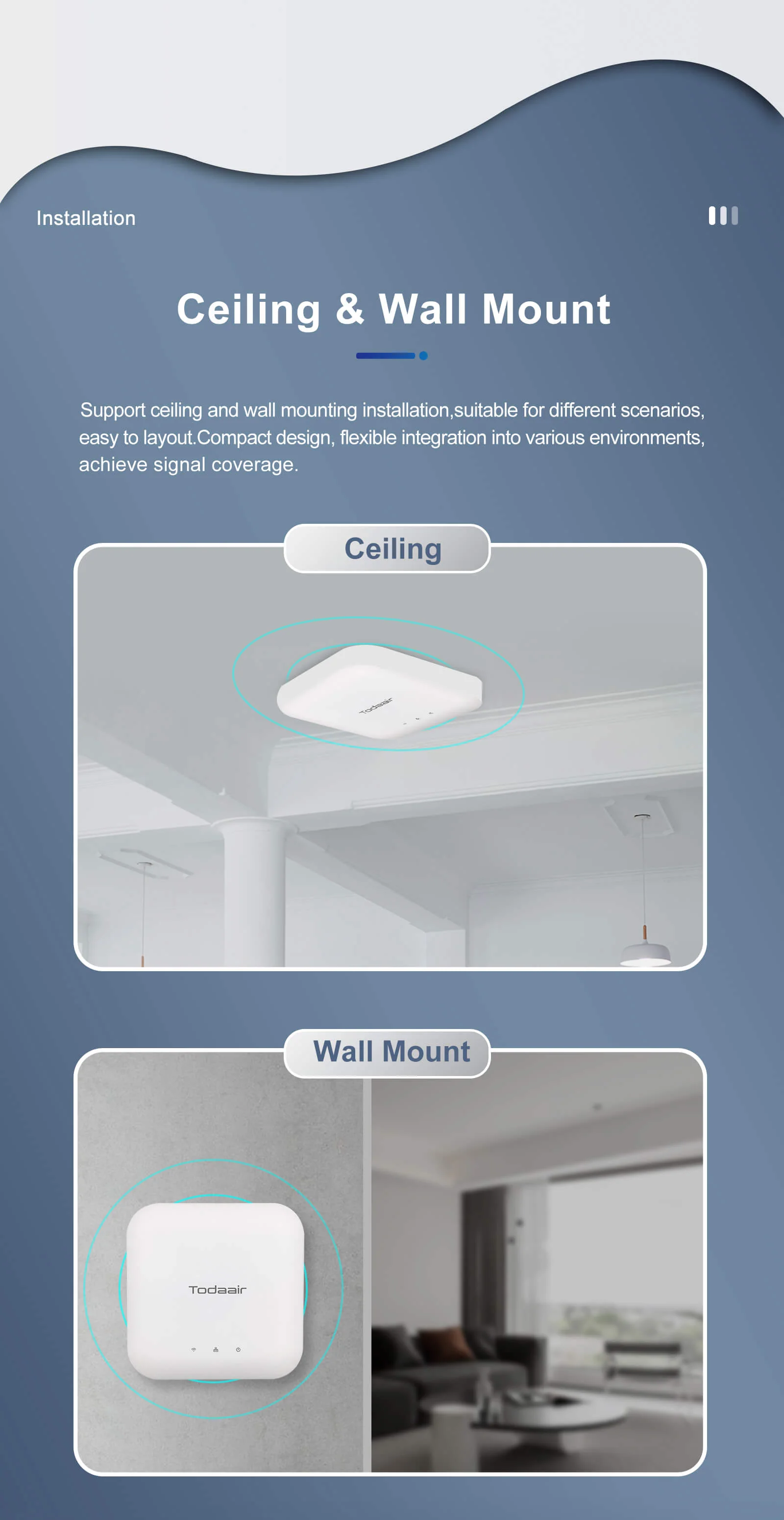 Ceiling and wall mount